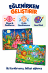 2'li 48 Parça Prenses ve Futbol Temalı Puzzle Seti Çocuk Eğitici Yapboz Oyunu Seti 27,5x19,5 Cm