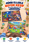 2'li 64 Parça Futbol ve Prenses Temalı Puzzle Seti 27,5x19,5 cm Çocuk Eğitici Yapboz Oyunu