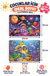 2'li 64 Parça Gezegen ve Denizaltı Temalı Puzzle Seti 27,5x19,5 cm Çocuk Eğitici Yapboz Oyunu