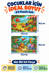 2'li 64 Parça Meyve ve Orman Temalı Puzzle Seti 27,5x19,5 cm Çocuk Eğitici Yapboz Oyunu