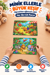 2'li 64 Parça Meyve ve Orman Temalı Puzzle Seti 27,5x19,5 cm Çocuk Eğitici Yapboz Oyunu
