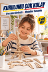3D Boyanabilir Ahşap Eyfel Kulesi Maketi Kendin Yap Eğitici Oyuncak