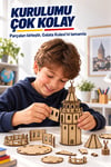 3D Boyanabilir Ahşap Galata Kulesi Maketi Kendin Yap Eğitici Oyuncak