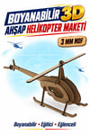 3D Boyanabilir Ahşap Helikopter Maketi Kendin Yap Eğitici Oyuncak