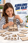 3D Boyanabilir Ahşap Kız Kulesi Maketi Kendin Yap Eğitici Oyuncak