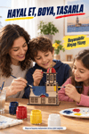 3D Boyanabilir Ahşap Kız Kulesi Maketi Kendin Yap Eğitici Oyuncak