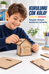 3D Boyanabilir Ahşap Kumbara Maketi Kendin Yap Eğitici Oyuncak