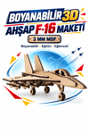 3D Boyanabilir Ahşap Savaş Uçağı Maketi Kendin Yap Eğitici Oyuncak