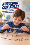 3D Boyanabilir Ahşap Tek Kanatlı Uçak Maketi Kendin Yap Eğitici Oyuncak
