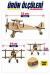 3D Boyanabilir Ahşap Tek Kanatlı Uçak Maketi Kendin Yap Eğitici Oyuncak