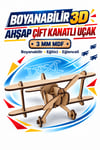 3D Boyanabilir Ahşap Tek Kanatlı Uçak Maketi Kendin Yap Eğitici Oyuncak