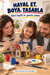 3D Boyanabilir Ahşap Villa Maketi Kendin Yap Eğitici Oyuncak