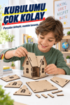 3D Boyanabilir Ahşap Villa Maketi Kendin Yap Eğitici Oyuncak