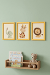 3'Lü Ahşap Bohem Renkli Safari Tasarımlı Çocuk ve Bebek Odası Çerçevesiz Poster Seti 15x2o cm