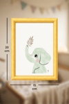 3'Lü Ahşap Bohem Renkli Safari Tasarımlı Çocuk ve Bebek Odası Çerçevesiz Poster Seti 15x2o cm
