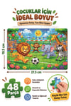 48 Parça Neşeli Futbolcular Temalı Puzzle Çocuk Eğitici Yapboz Oyunu 27,5x19,5 Cm