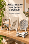 5'Li Büyük Boy Beyaz Ahşap Çerçeve Tabak Kitap Fotoğraf Çerçevesi Standı Sergi Seti 15 Cm