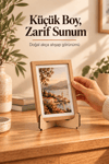 5'Li Küçük Boy Akça Ahşap Çerçeve Tabak Kitap Fotoğraf Çerçevesi Standı Sergi Seti 10 Cm
