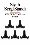 5'Li Küçük Boy Siyah Ahşap Çerçeve Tabak Kitap Fotoğraf Çerçevesi Standı Sergi Seti 10 Cm