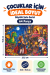 64 Parça Büyülü Şato Temalı Puzzle Çocuk Eğitici Yapboz Oyunu 27,5x19,5 Cm