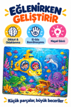 64 Parça Denizaltı Macerası Temalı Puzzle Çocuk Eğitici Yapboz Oyunu 27,5x19,5 Cm