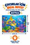 64 Parça Denizaltı Macerası Temalı Puzzle Çocuk Eğitici Yapboz Oyunu 27,5x19,5 Cm