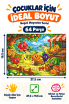 64 Parça Neşeli Meyveler Temalı Puzzle Çocuk Eğitici Yapboz Oyunu 27,5x19,5 Cm
