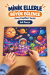 64 Parça Uzay Kaşifler Temalı Puzzle Çocuk Eğitici Yapboz Oyunu 27,5x19,5 Cm