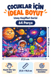 64 Parça Uzay Kaşifler Temalı Puzzle Çocuk Eğitici Yapboz Oyunu 27,5x19,5 Cm