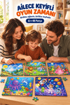 6'lı 48 Parça Çocuk Puzzle Seti Eğitici Yapboz Oyunu – Futbol, Orman, Mevsimler, Masal, Deniz ve Uzay Temalı Set 27,5x19,5 Cm