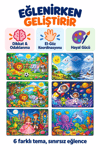 6'lı 48 Parça Çocuk Puzzle Seti Eğitici Yapboz Oyunu – Futbol, Orman, Mevsimler, Masal, Deniz ve Uzay Temalı Set 27,5x19,5 Cm