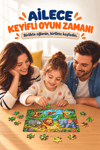 6'lı 64 Parça Puzzle Seti 27,5x19,5 cm Çocuk Eğitici Yapboz Oyunu – Futbol, Safari, Şato, Uzay, Meyve ve Denizaltı Temalı