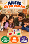 6'lı Ahşap Akıl, Zeka ve Strateji Oyun Seti – Reversi, Kızma Birader, Dama, Tic Tac Toe ve Koridor Oyunu