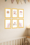 6'Lı Ahşap Bohem Renkli Gökkuşağı Tasarımlı Çocuk ve Bebek Odası Çerçevesiz Poster Seti 20x30 cm