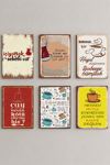 6'Lı Çay Ve Kahve Temalı Ahşap MDF Dekoratif Duvar Tablosu 15x20 Cm Poster Seti 