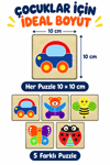 Ahşap Eğitici 3D Puzzle 5’li Set – 5 Parçalı Öğretici Ahşap Yapboz Oyuncak