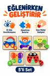 Ahşap Eğitici 3D Puzzle 5’li Set – 5 Parçalı Öğretici Ahşap Yapboz Oyuncak