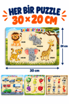 Ahşap Eğitici 4’lü Puzzle Seti – Hayvanlar, Kara Taşıtları, Meslekler ve Meyveler 4 Parçalı Sök Tak Yapboz Oyuncak