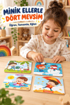 Ahşap Eğitici 4 Mevsim Sök Tak Puzzle – Renkli Öğretici Mevsimler Yapboz Oyuncağı