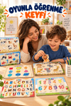 Ahşap Eğitici 6 Parçalı Puzzle Seti – Alfabe, Geometrik Şekiller, Çiftlik Hayvanları, Okyanus Canlıları ve Safari Hayvanları Yapboz Oyuncak