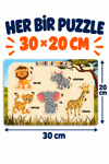 Ahşap Eğitici Hayvanlar Puzzle – Hayvanları Öğreniyorum Renkli Öğretici Ahşap Yapboz Oyuncak