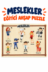 Ahşap Eğitici Meslekler Puzzle – Meslekleri Öğreniyorum Renkli Öğretici Ahşap Yapboz Oyuncak
