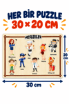 Ahşap Eğitici Meslekler Puzzle – Meslekleri Öğreniyorum Renkli Öğretici Ahşap Yapboz Oyuncak