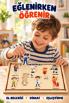 Ahşap Eğitici Meslekler Puzzle – Meslekleri Öğreniyorum Renkli Öğretici Ahşap Yapboz Oyuncak
