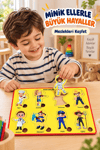 Ahşap Eğitici Meslekler Sök Tak Puzzle – Çocuklar İçin Öğretici Meslekleri Tanıma Yapboz Oyuncağı