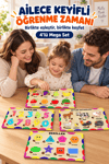 Ahşap Eğitici Öğretici 4’lü Mega Puzzle Seti – Meyveler, Sebzeler ve Türkçe Sayılar Sök Tak Yapboz Oyuncak