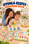 Ahşap Eğitici Öğretici 4’lü Puzzle Seti – Alfabe, Sayılar, Geometrik Şekiller ve Çiftlik Hayvanları Yapboz Oyuncak