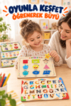 Ahşap Eğitici Öğretici 5’li Puzzle Seti – Alfabe, Sayılar, Geometrik Şekiller, Sebzeler ve Hayvanlar Yapboz Oyuncak