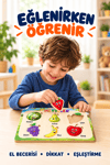 Ahşap Eğitici Öğretici 6’lı Puzzle Seti – Alfabe, Sayılar, Geometrik Şekiller, Sebzeler, Meyveler ve Meslekler Yapboz Oyuncak