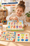 Ahşap Eğitici Puzzle 3’ü 1 Arada Alfabe, Geometrik Şekiller ve Sayılar – Sök Tak Bultak Yapboz Seti